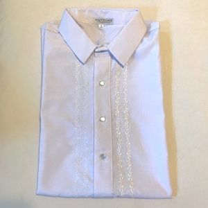 SALE❣️White Hugo Barong Short sleeves with front embroidery.